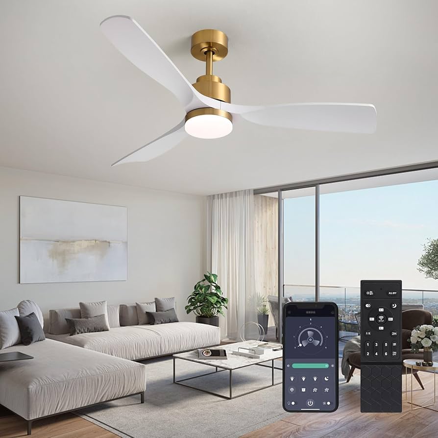 ✩mi⭐︎ Amazon.com: CROSSIO Modern Ceiling Fan with Lights, Gold